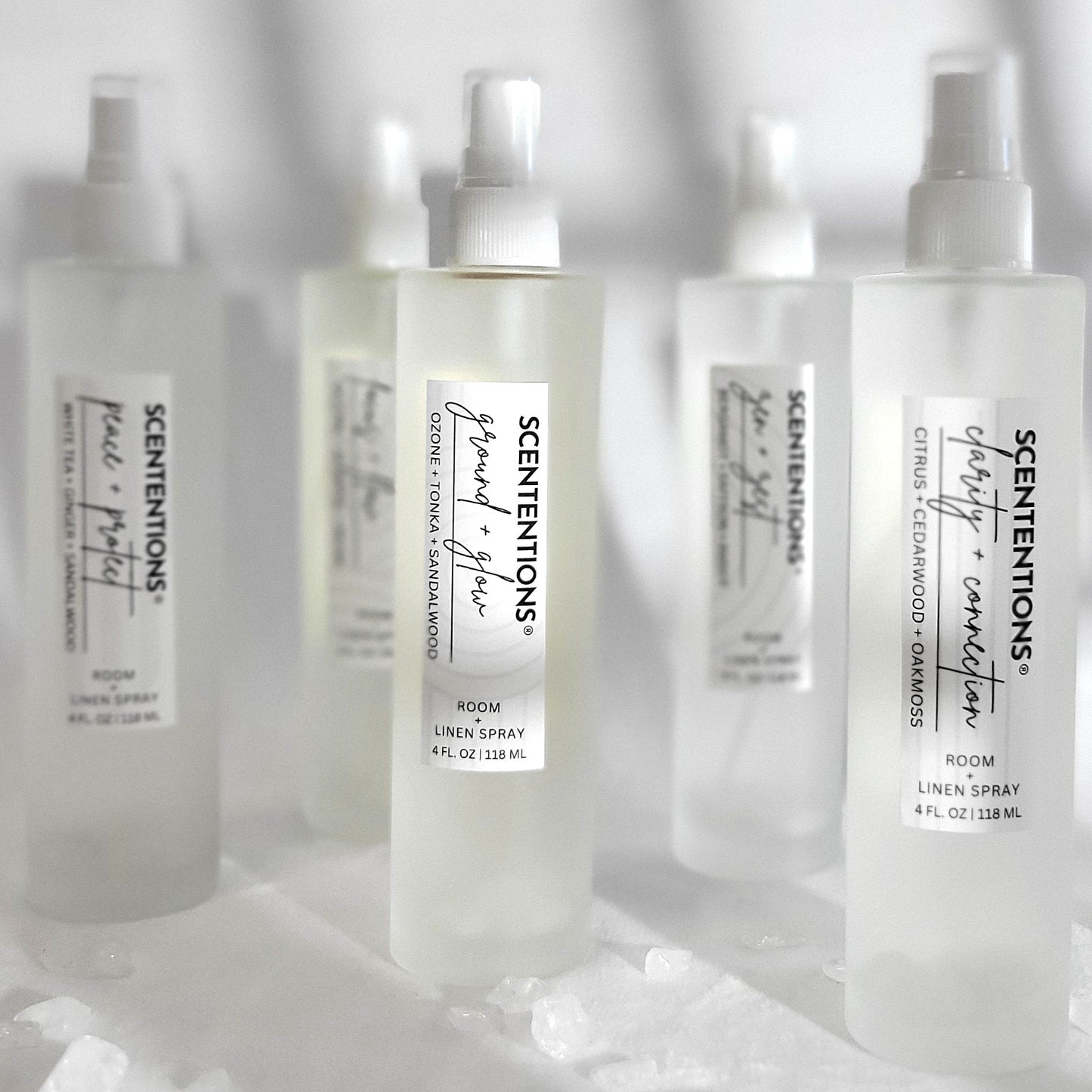 Ground + Glow organic room spray with Ozone, Tonka & Sandalwood for grounding and clarity and mindful spaces