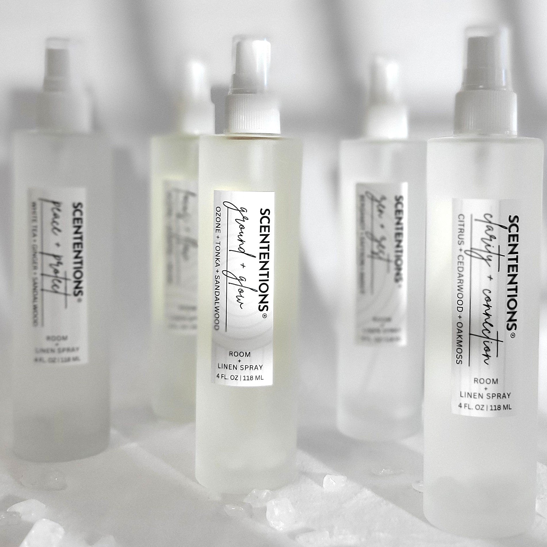 Ground + Glow organic room spray with Ozone, Tonka & Sandalwood for grounding and clarity and mindful spaces