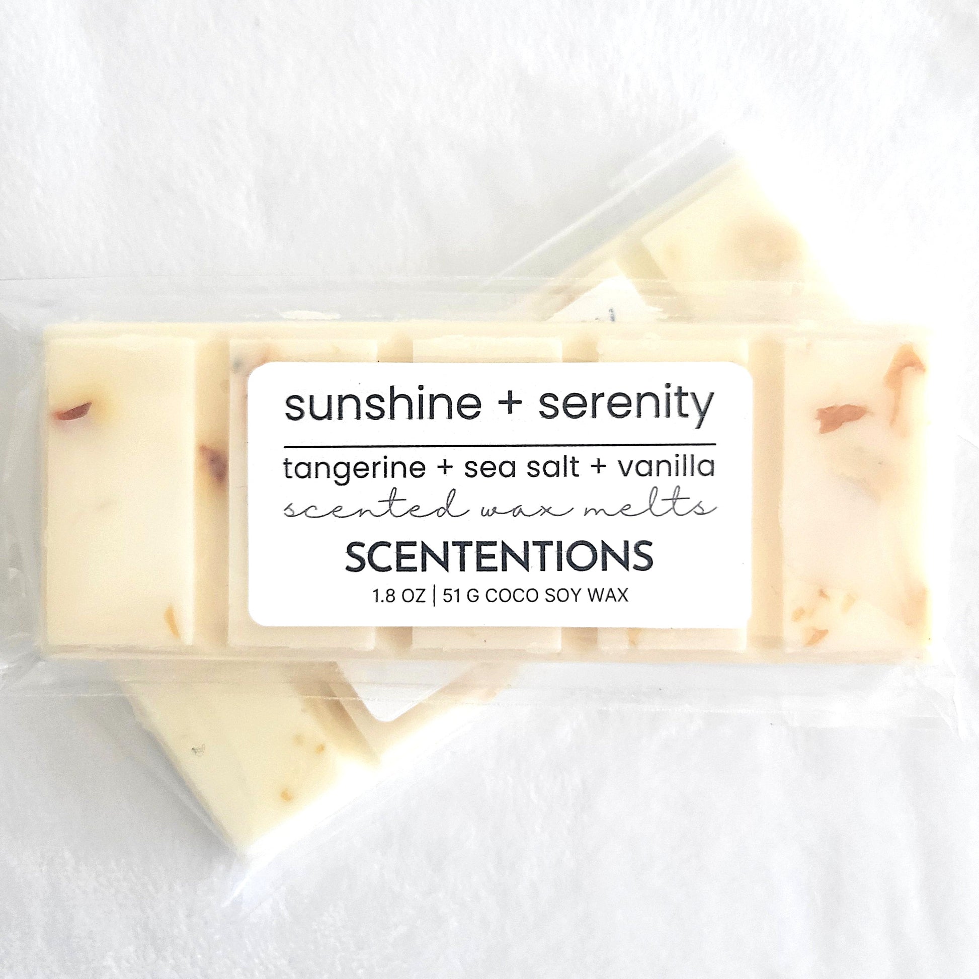 Sunshine and Serenity coconut soy wax melt bar with dried oranges