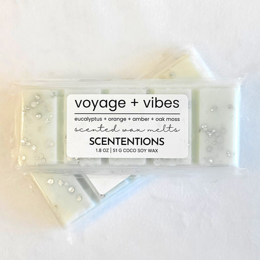 Voyage + Vibes coconut soy wax melt bar with biodegradable glitter